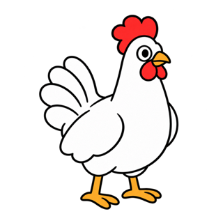 Base Hen three quarter front view